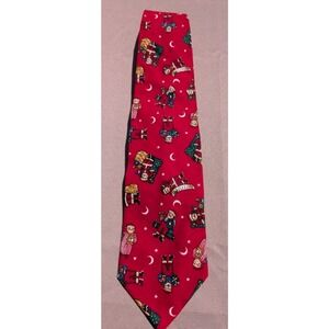 Buckingham Tradition Quality Christmas Holiday Red Tie Reindeer Red Tie 3.25"